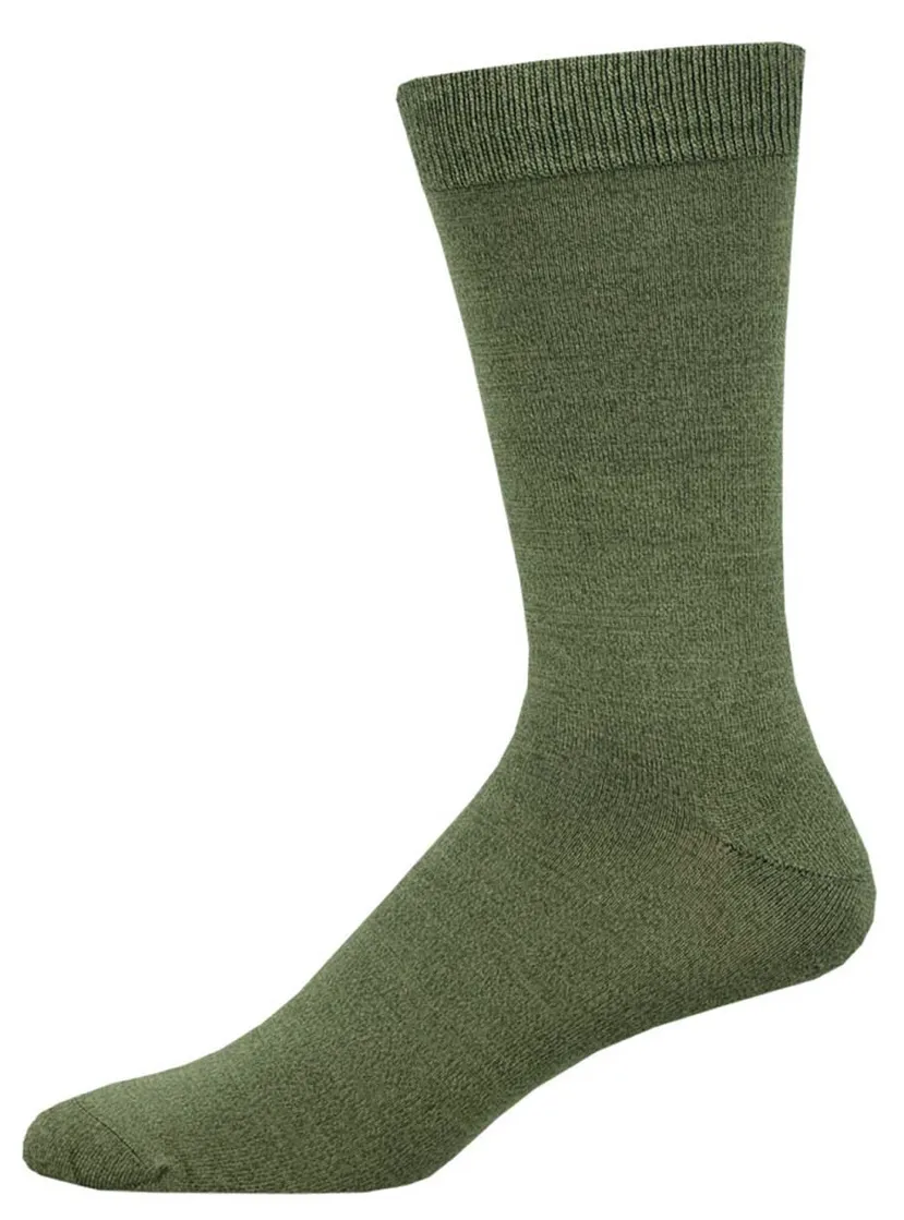 Men's Bamboo Solid Crew Sock -Green