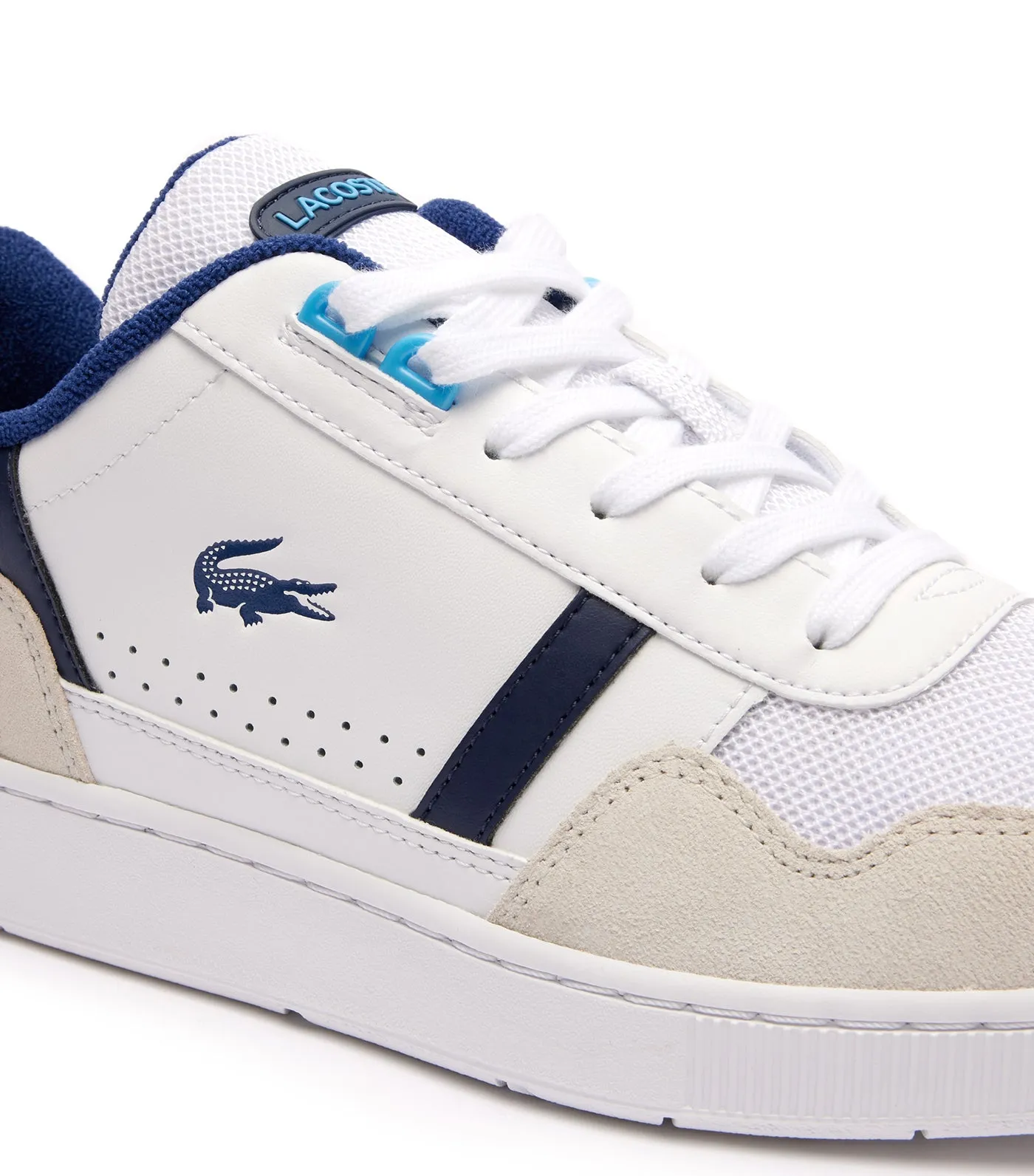 Men's T-Clip Contrasted Leather Trainers  White/Blue