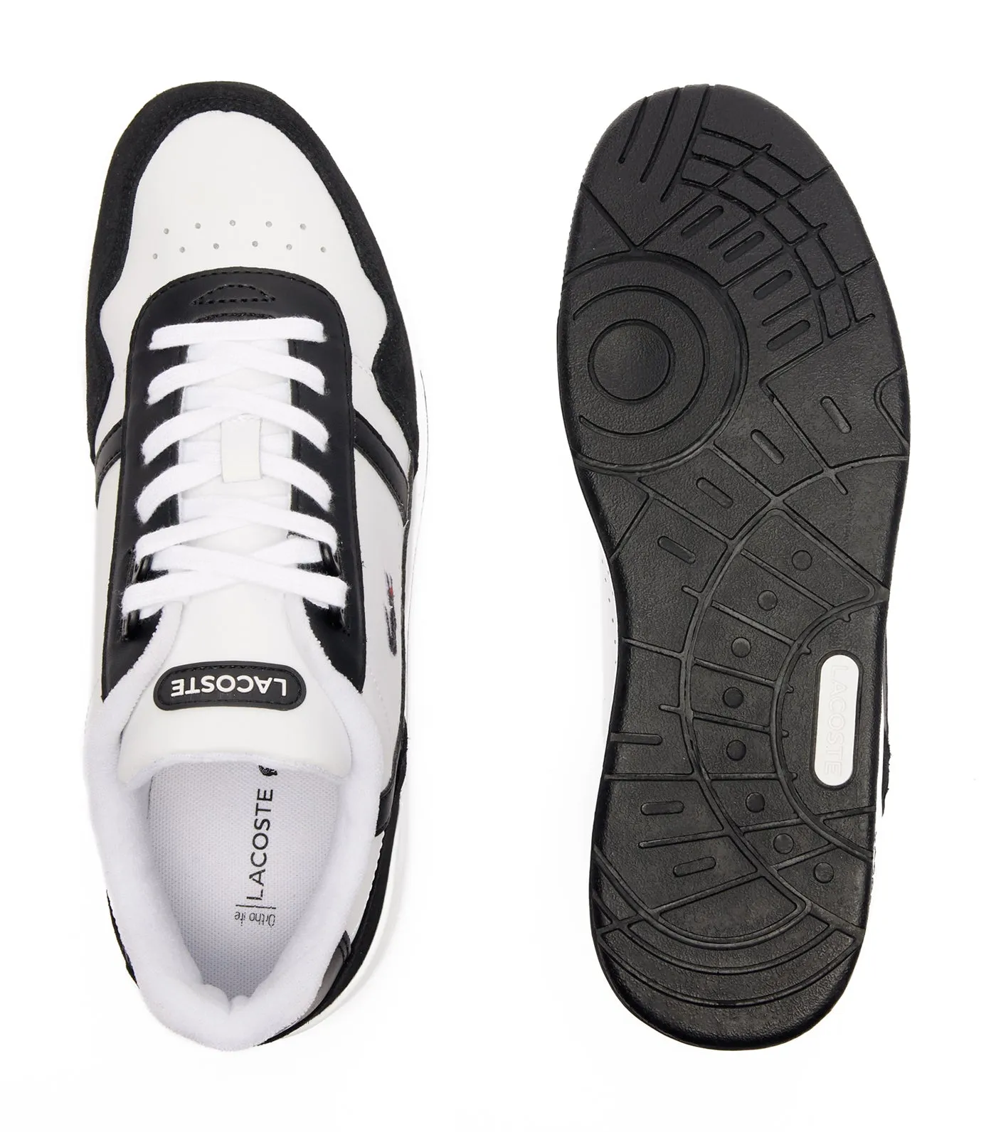 Men's T-Clip Logo Leather Trainers  White/Black