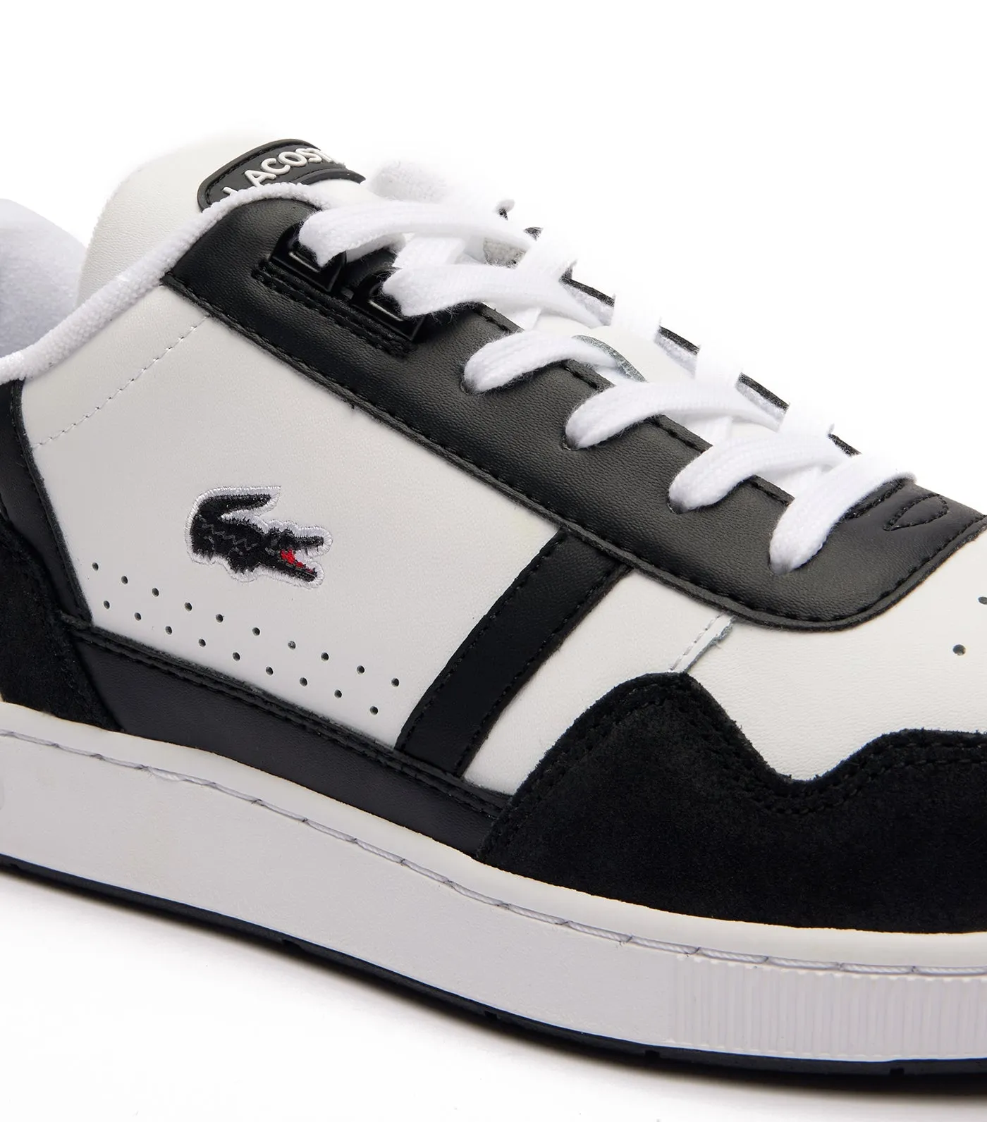 Men's T-Clip Logo Leather Trainers  White/Black