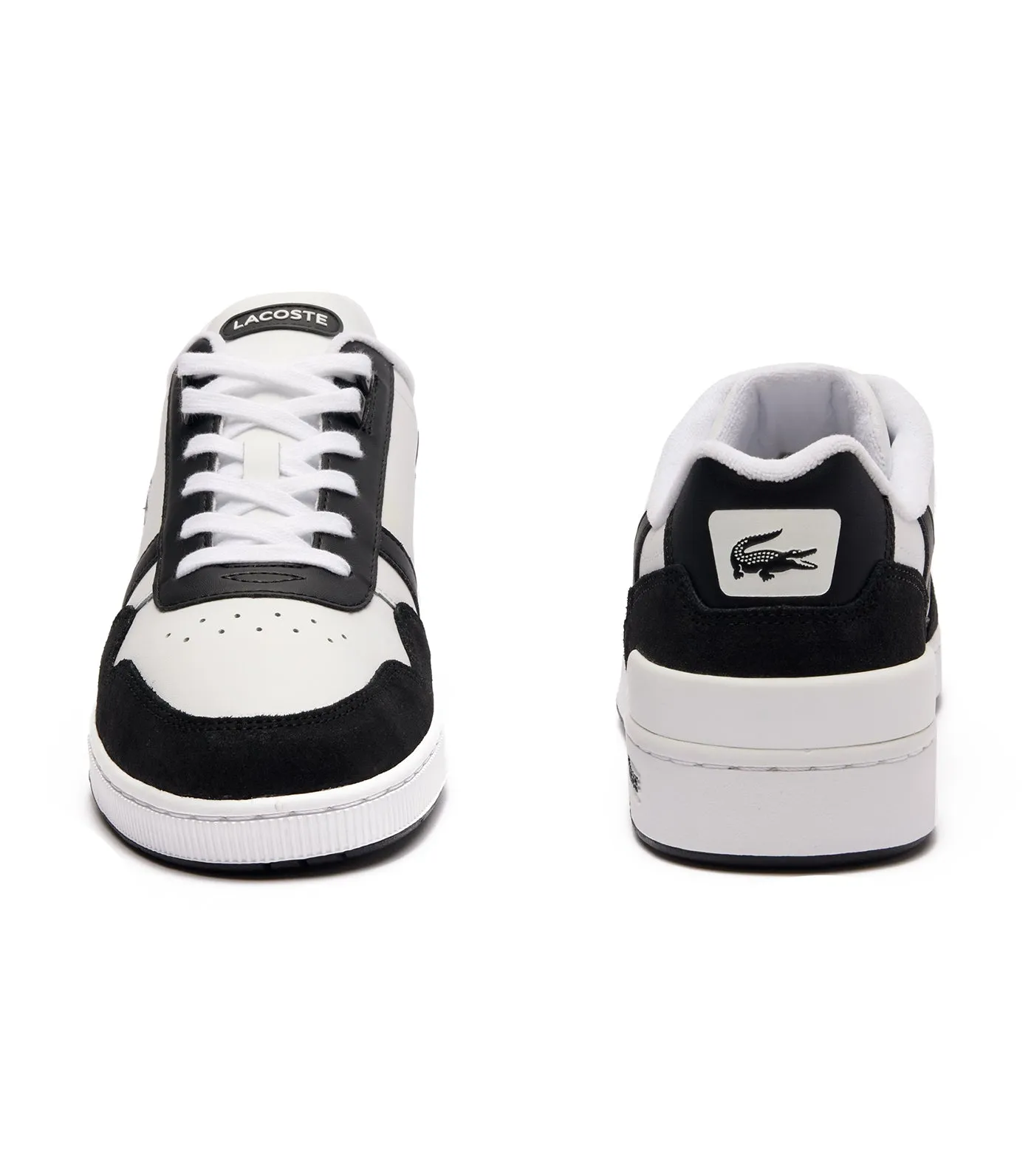 Men's T-Clip Logo Leather Trainers  White/Black