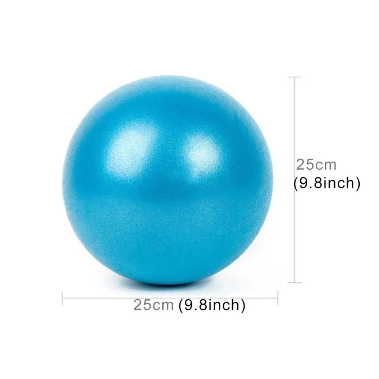 Mini Yoga Pilates Ball Explosion-proof PVC Ball Balanced Fitness Gymnastic Exercise Training with Straw, Diameter: 25cm(Blue)