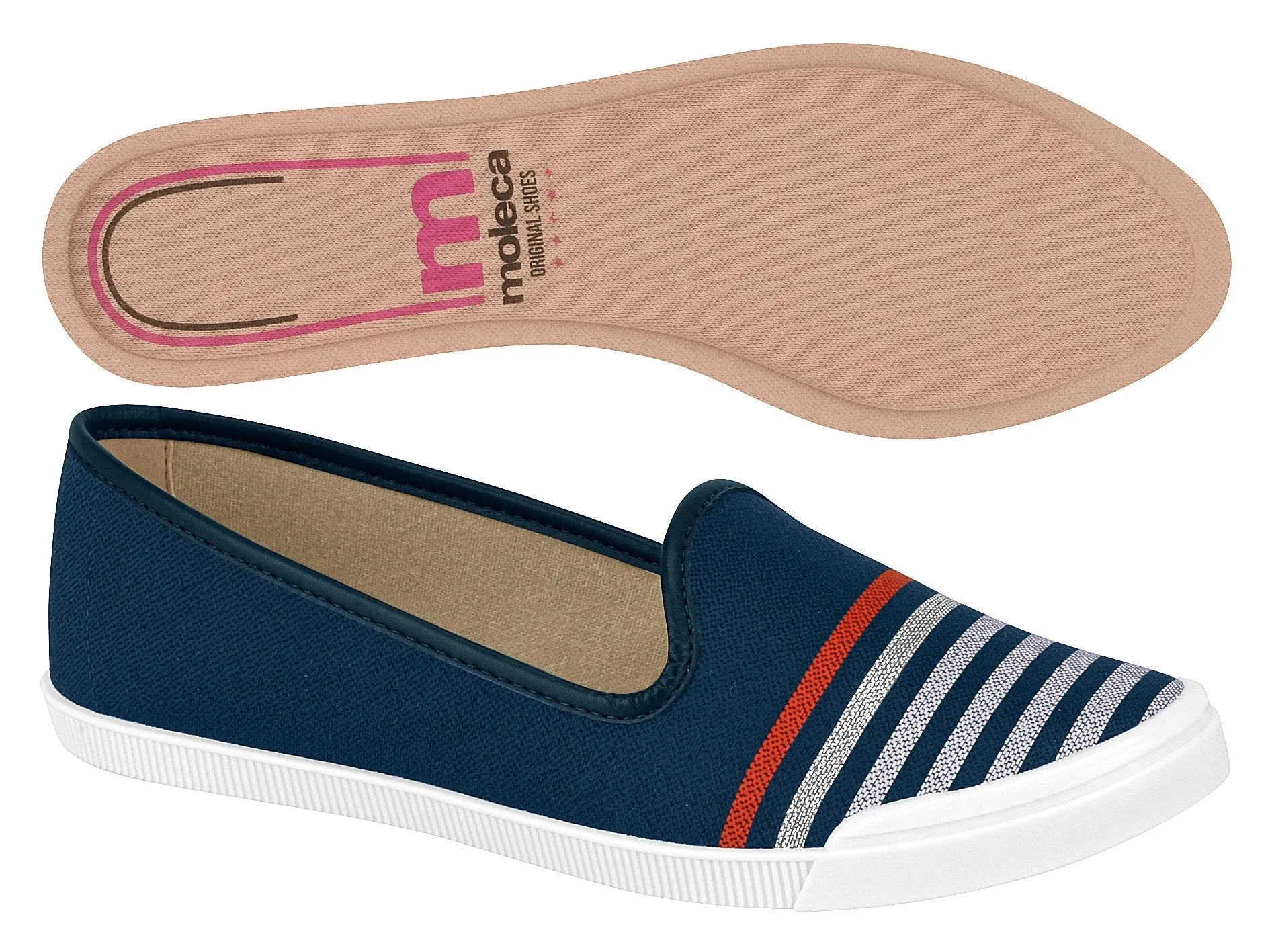 Moleca 5109.761 Women Fashion Flats in Silver Navy