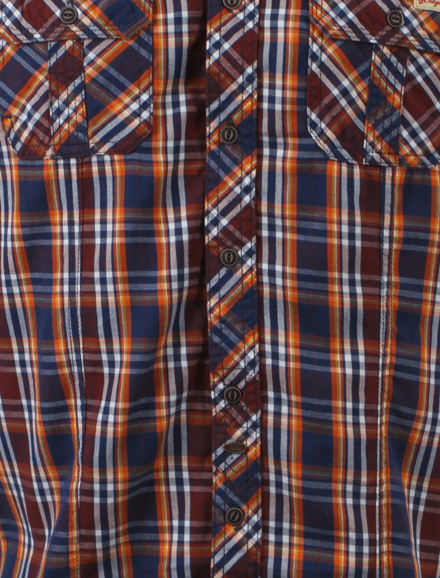 Morello Checked Shirt in Red Mahogany  - Tokyo Laundry