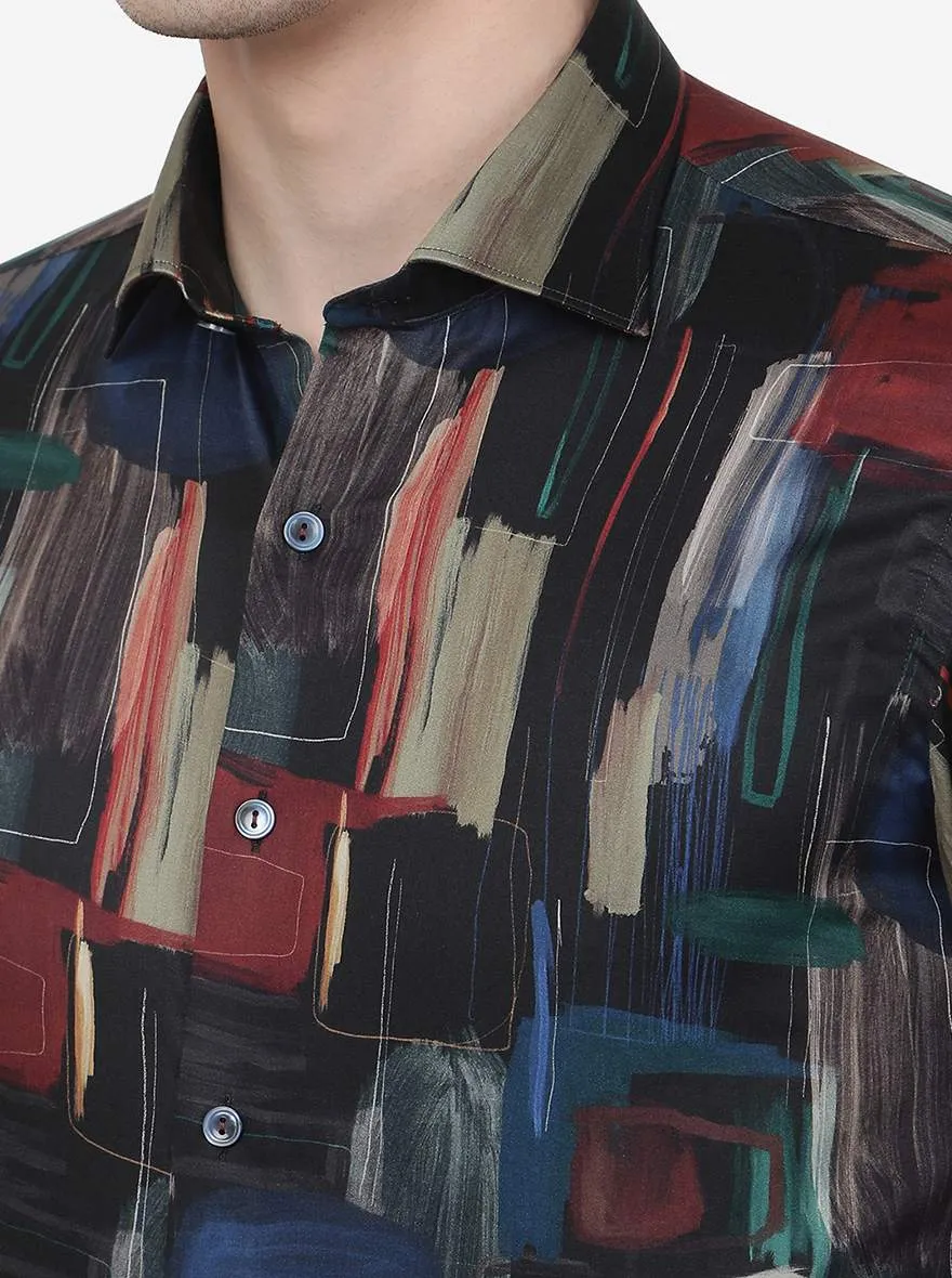 Multicolour Printed Slim Fit Party Wear Shirt | Wyre