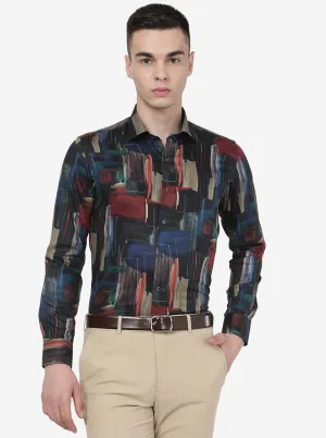 Multicolour Printed Slim Fit Party Wear Shirt | Wyre