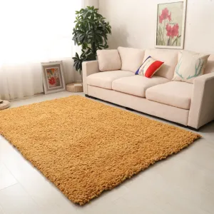 Mustard Plain Shaggy Rug - Snug