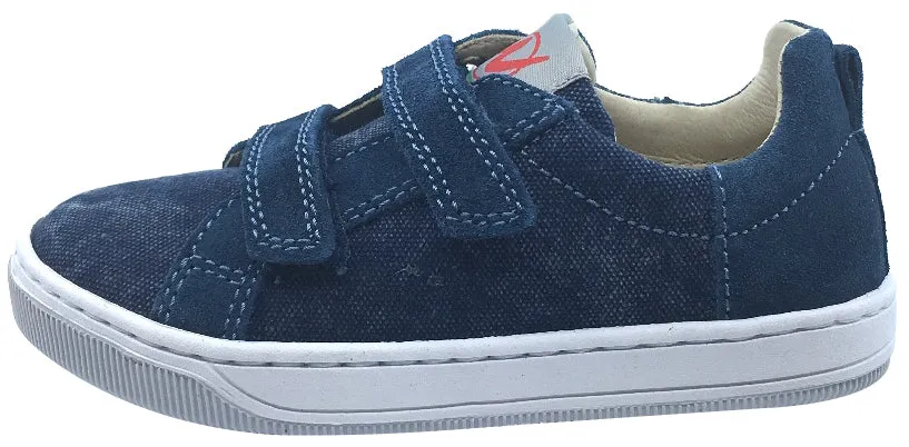 Naturino Boy's & Girl's Contrasting Denim Suede Double Strap Low Top Casual Sneaker Shoe