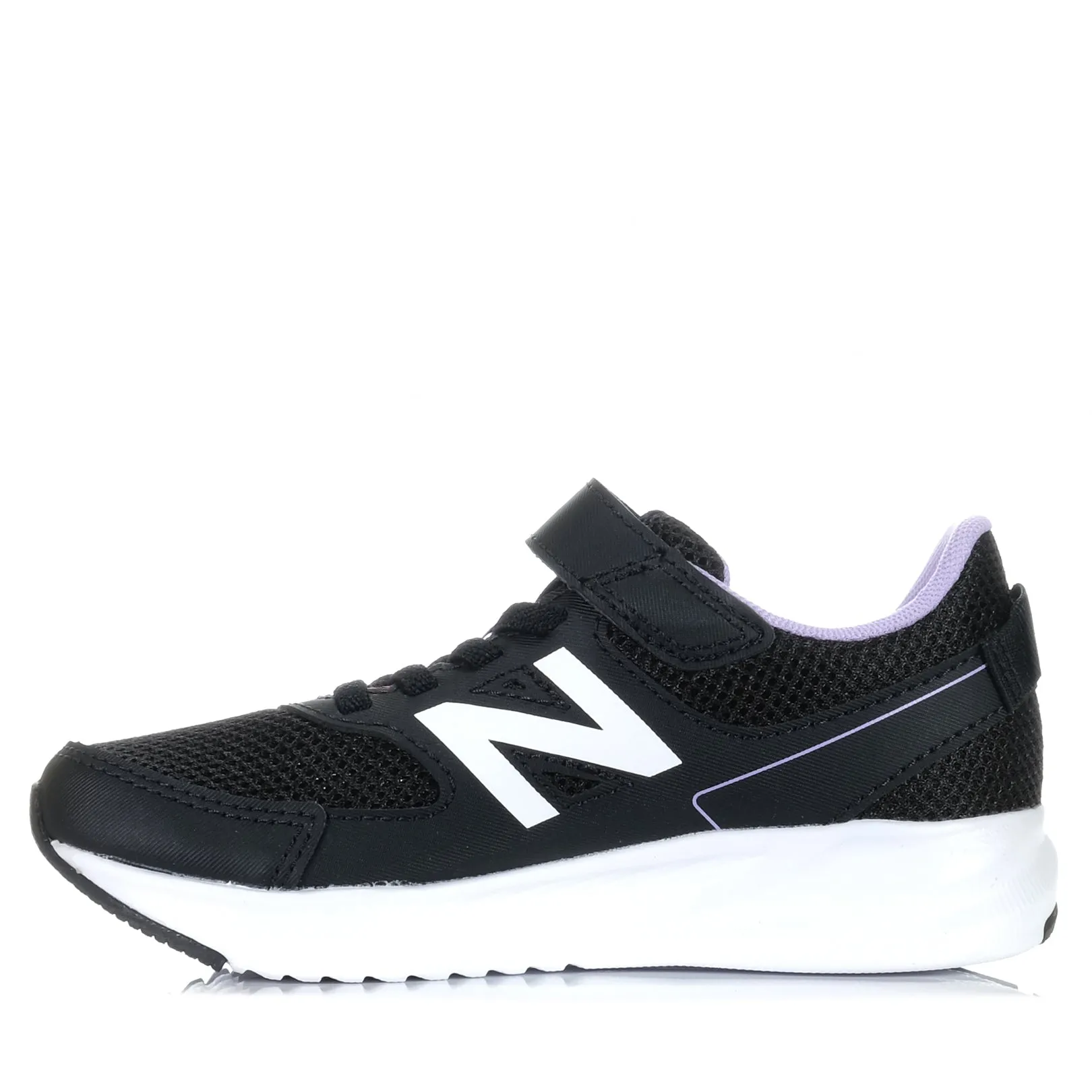 NEW BALANCE KID'S 570 HOOK N' LOOP BLACK/PURPLE RUNNING SHOE