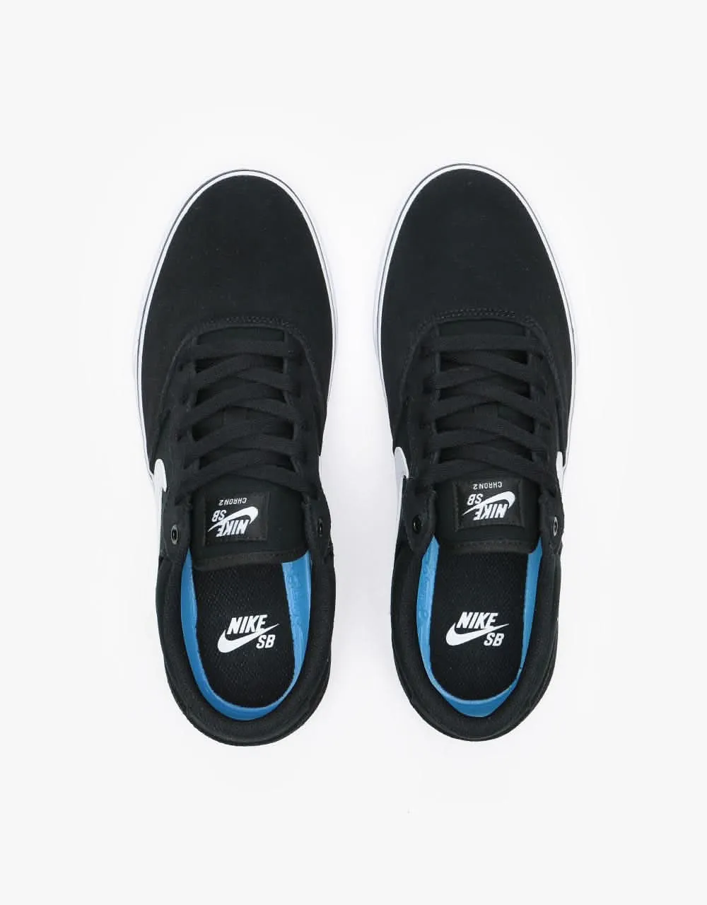 Nike SB Chron 2 Skate Shoes - Black/White-Black