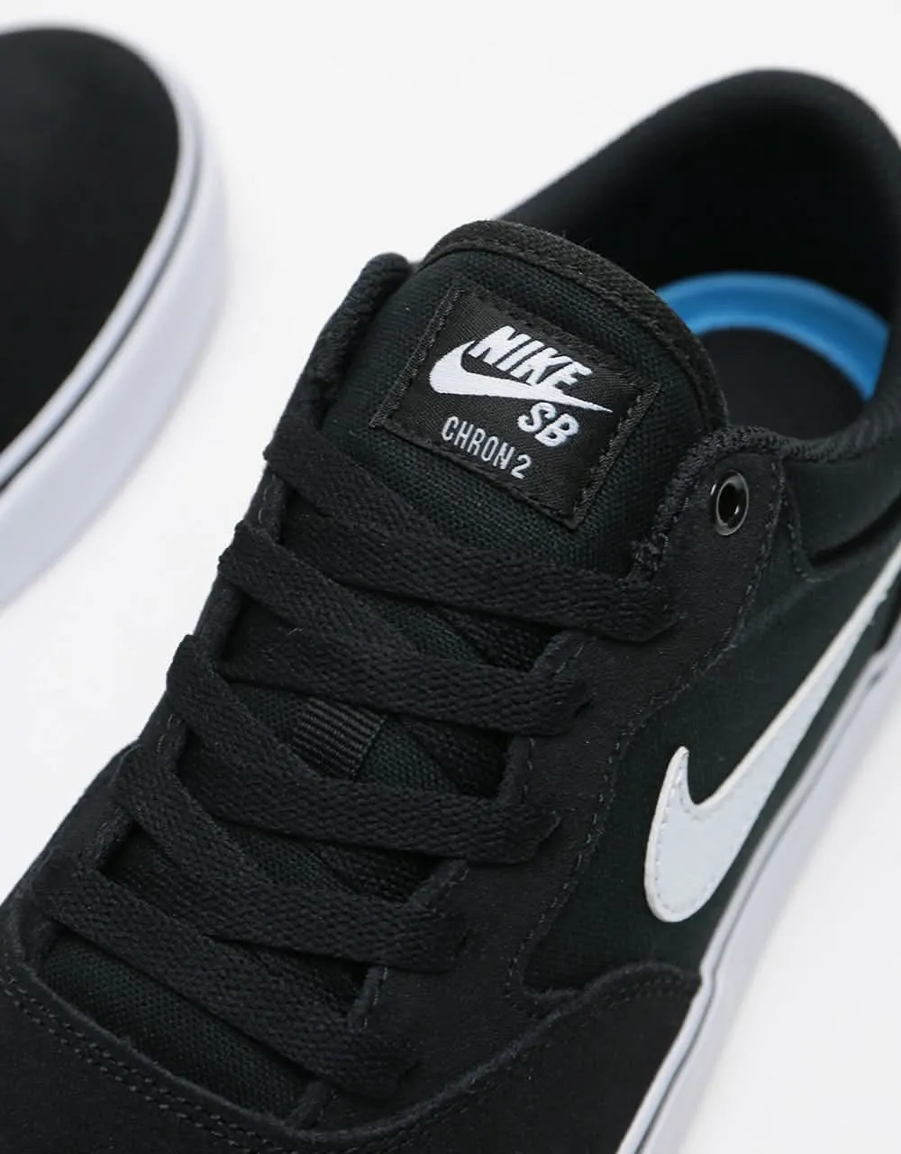 Nike SB Chron 2 Skate Shoes - Black/White-Black