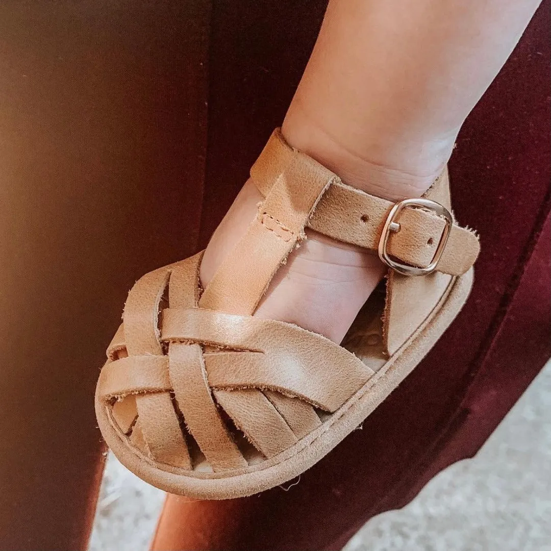 Nutmeg Wax Leather Baby Sandal