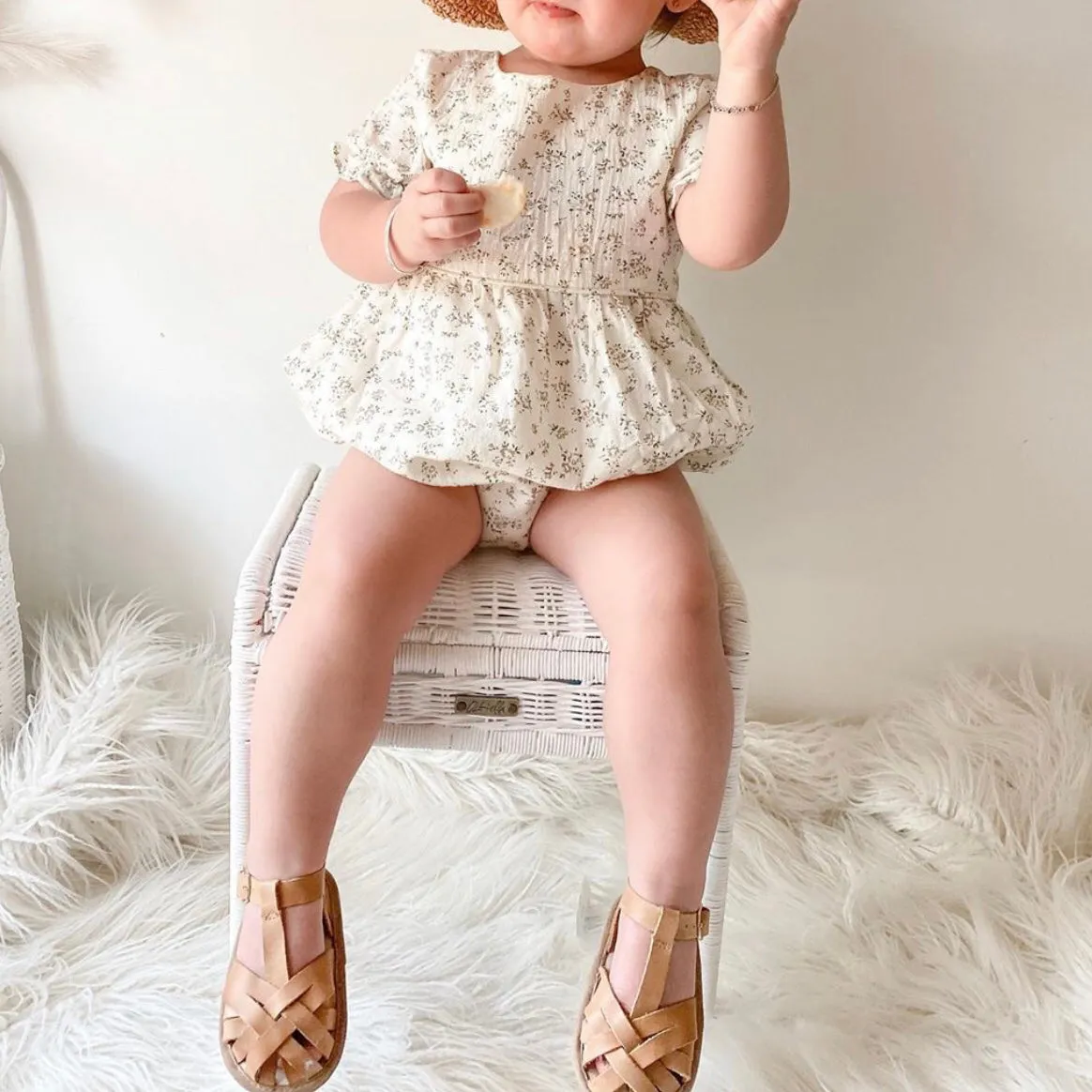 Nutmeg Wax Leather Baby Sandal