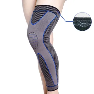 Nylon Knitted Riding Sports Extended Knee Pads, Size: XL(Blue Anti-slip)