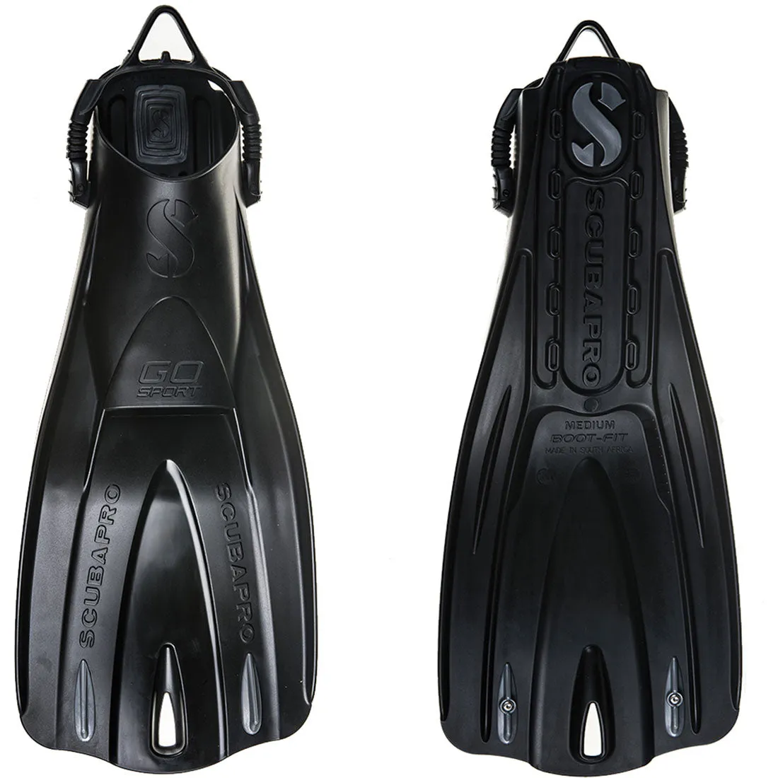 Open Box ScubaPro GO Sport Dive Fins, Black, Size: X-Small