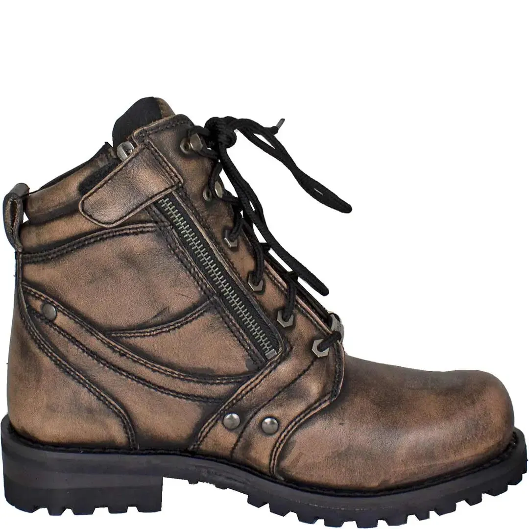 Open Road Men's 7" Lace-Up Motorcycle Boots