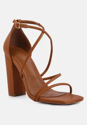 OPULENCE Tan High Heeled Dress Sandals