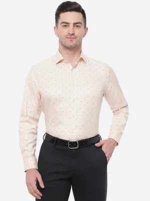 Orange Printed Regular Fit Formal Shirt | Greenfibre