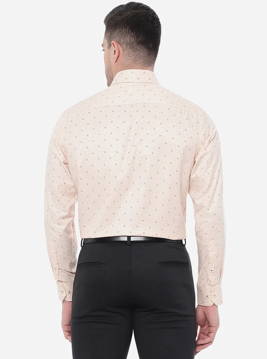 Orange Printed Regular Fit Formal Shirt | Greenfibre