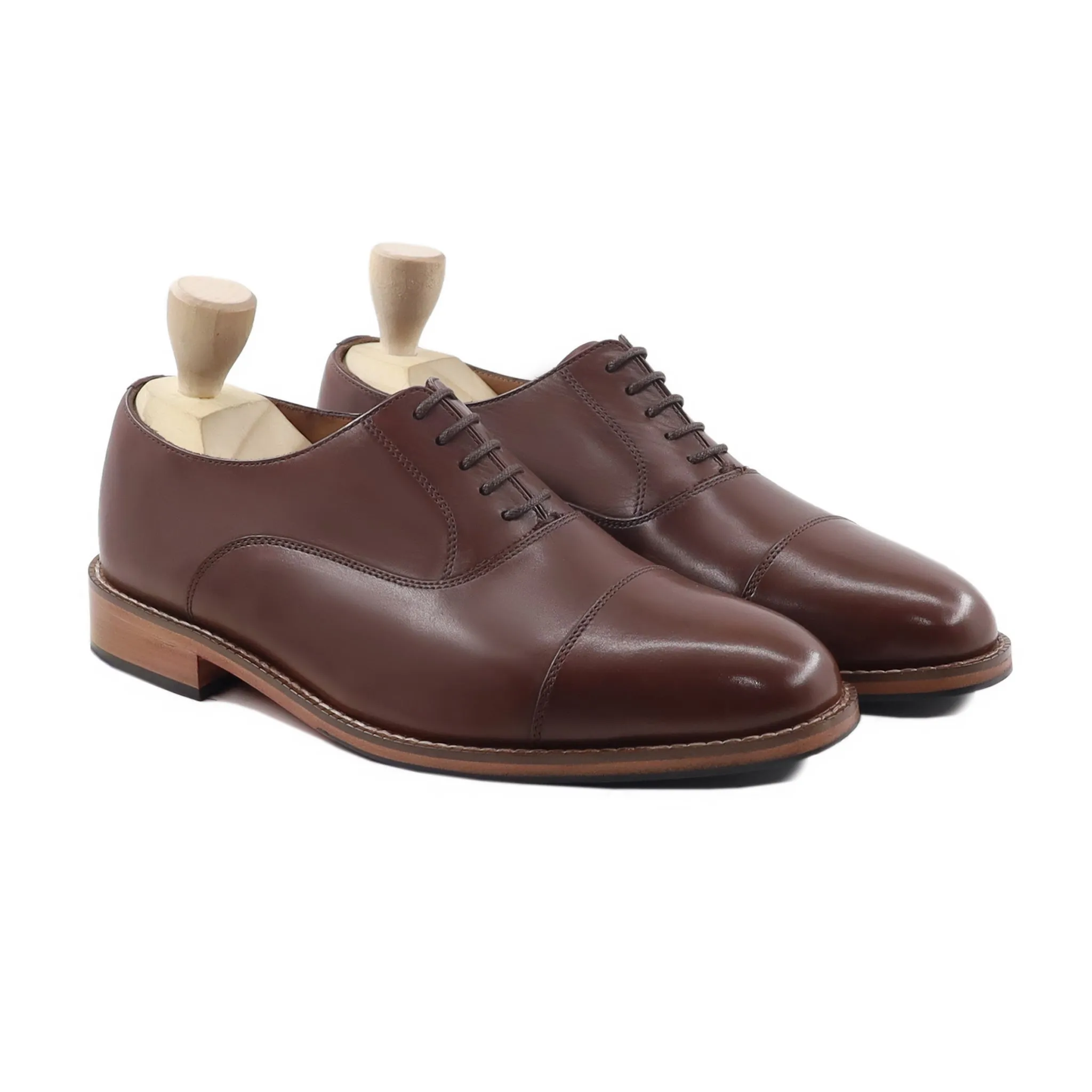 Oswald - Men's Brown Calf Leather Oxford Shoe