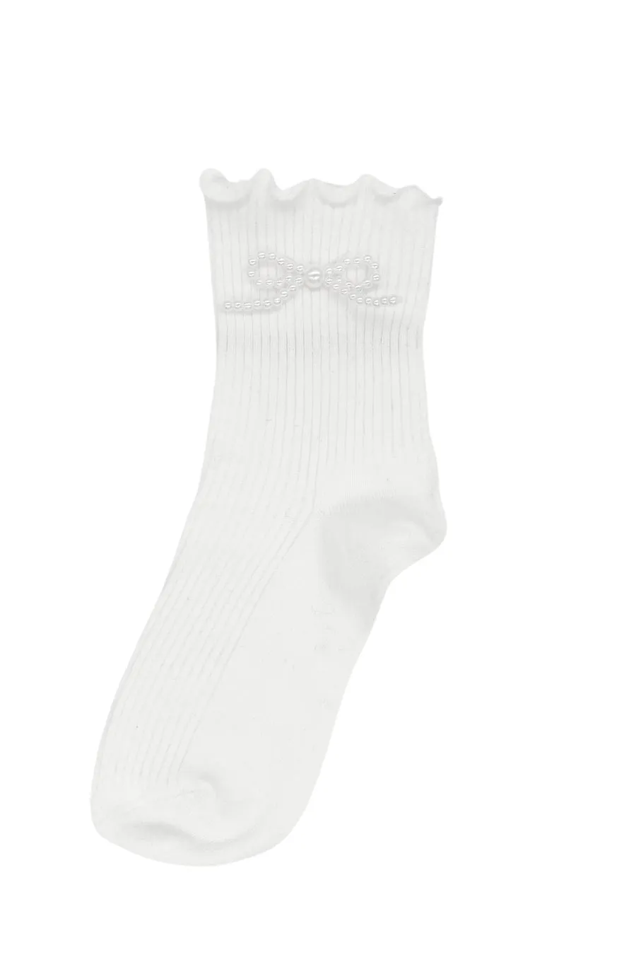 Pearl Grace Socks - White