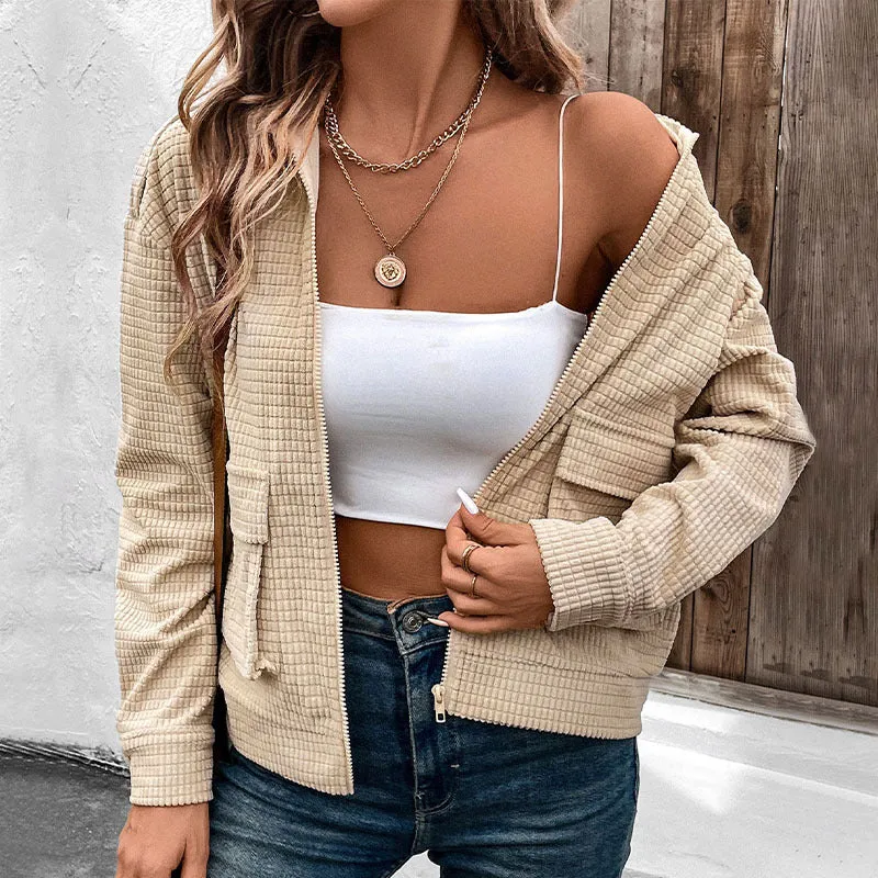 PEOPLETERRITORY   trade new women's clothing casual texture top  fashion versatile solid color coat women