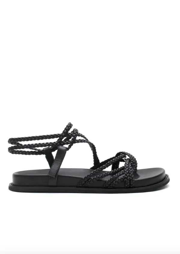 Plaited Sandal Black