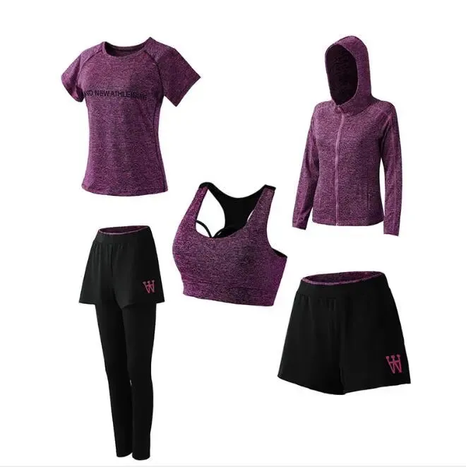 PT Sports Women Yoga Fitness  Sports Sets/ 5Pieces Sports Sets