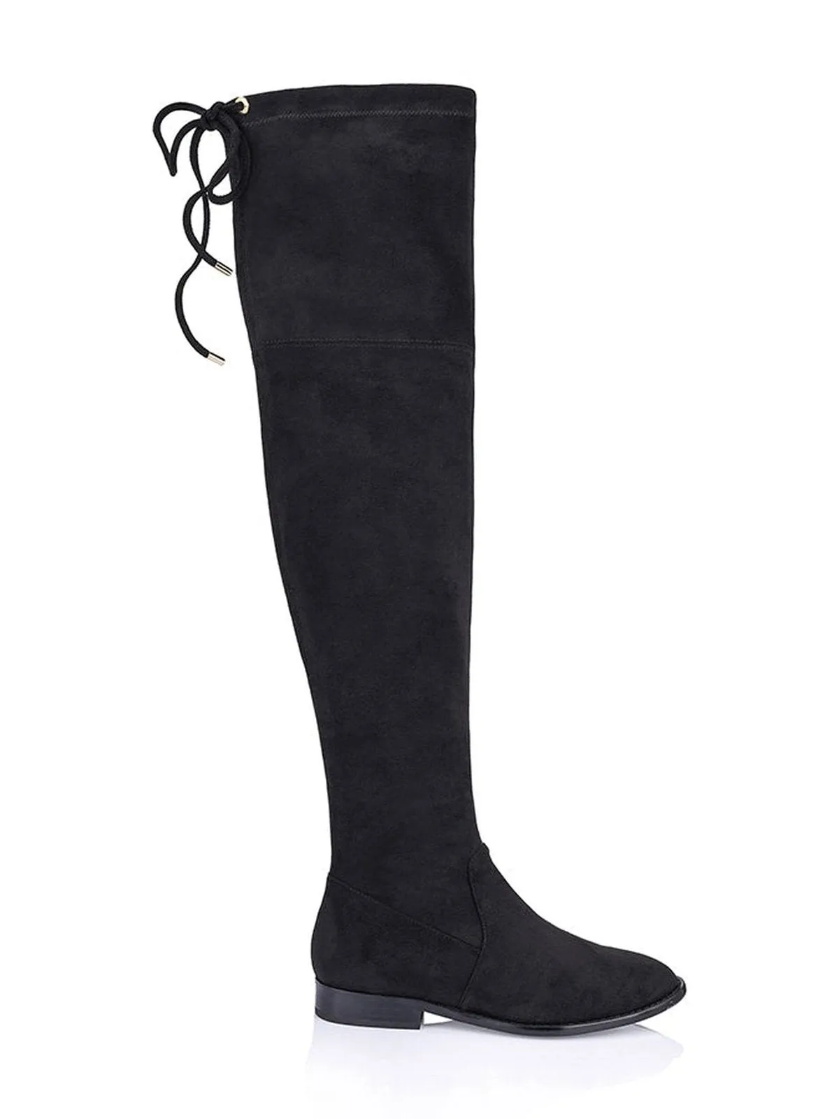 Quest Knee High Boots - Black Microsuede