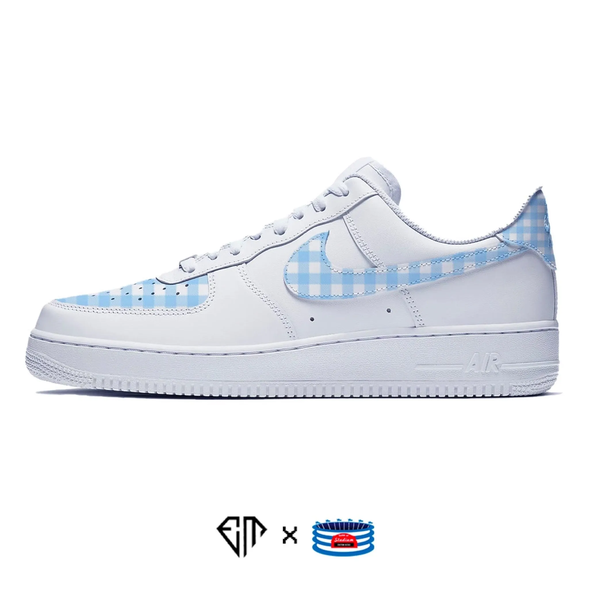 "Blue Plaid" Nike Air Force 1 Low Shoes