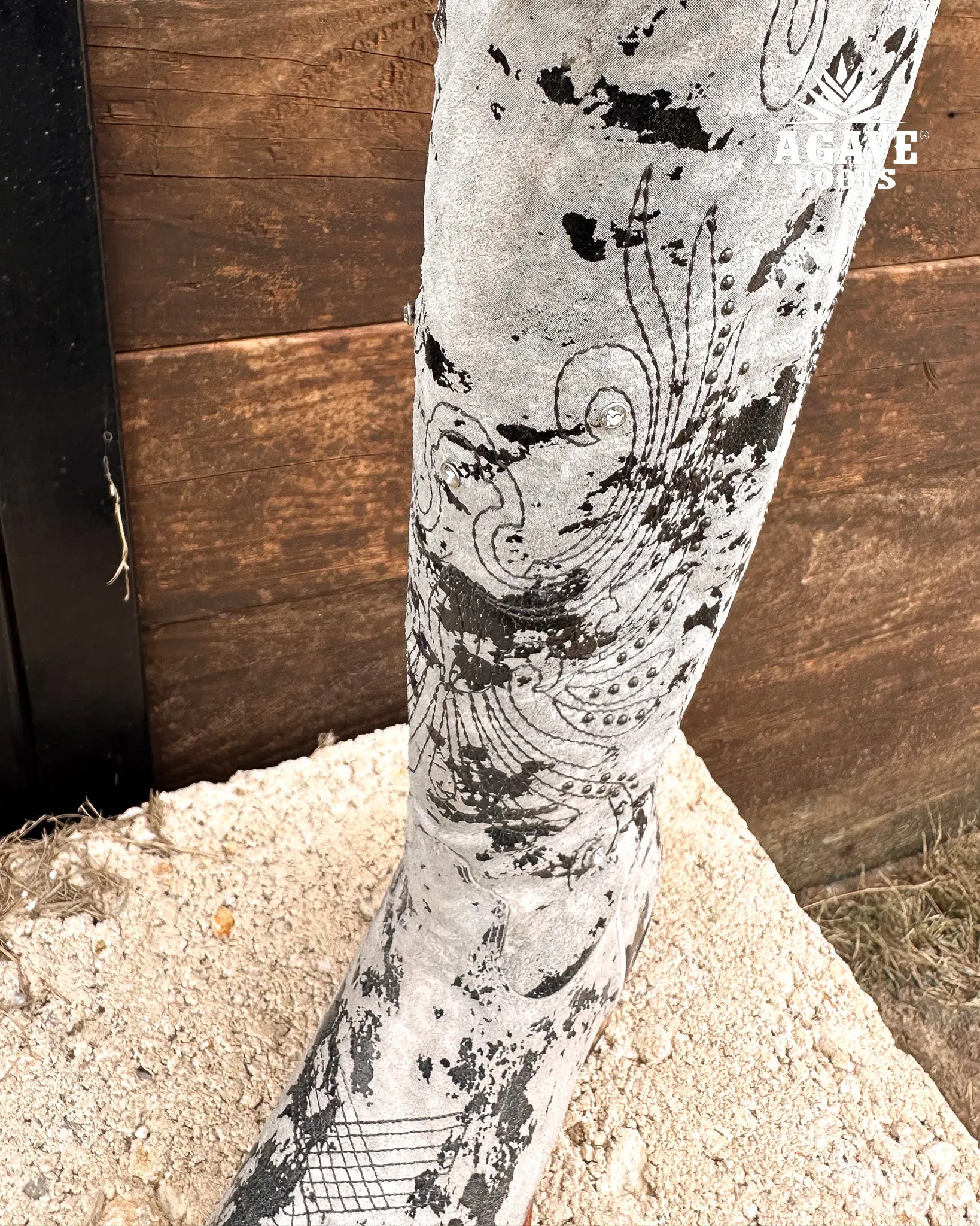 "CAMO" COWHIDE  | WOMEN TALL COWBOY BOOTS