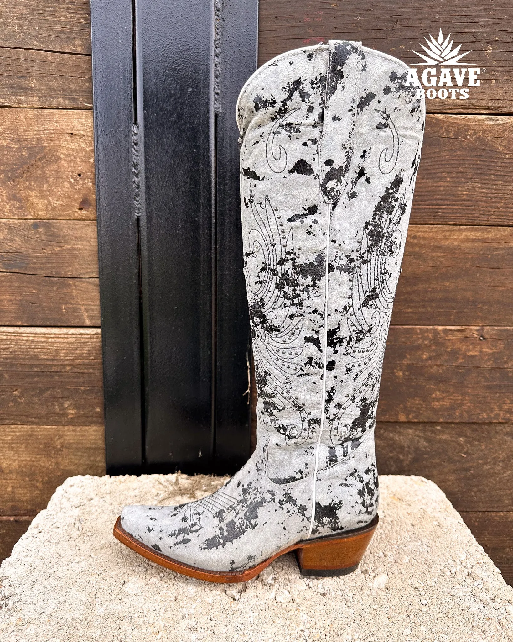 "CAMO" COWHIDE  | WOMEN TALL COWBOY BOOTS