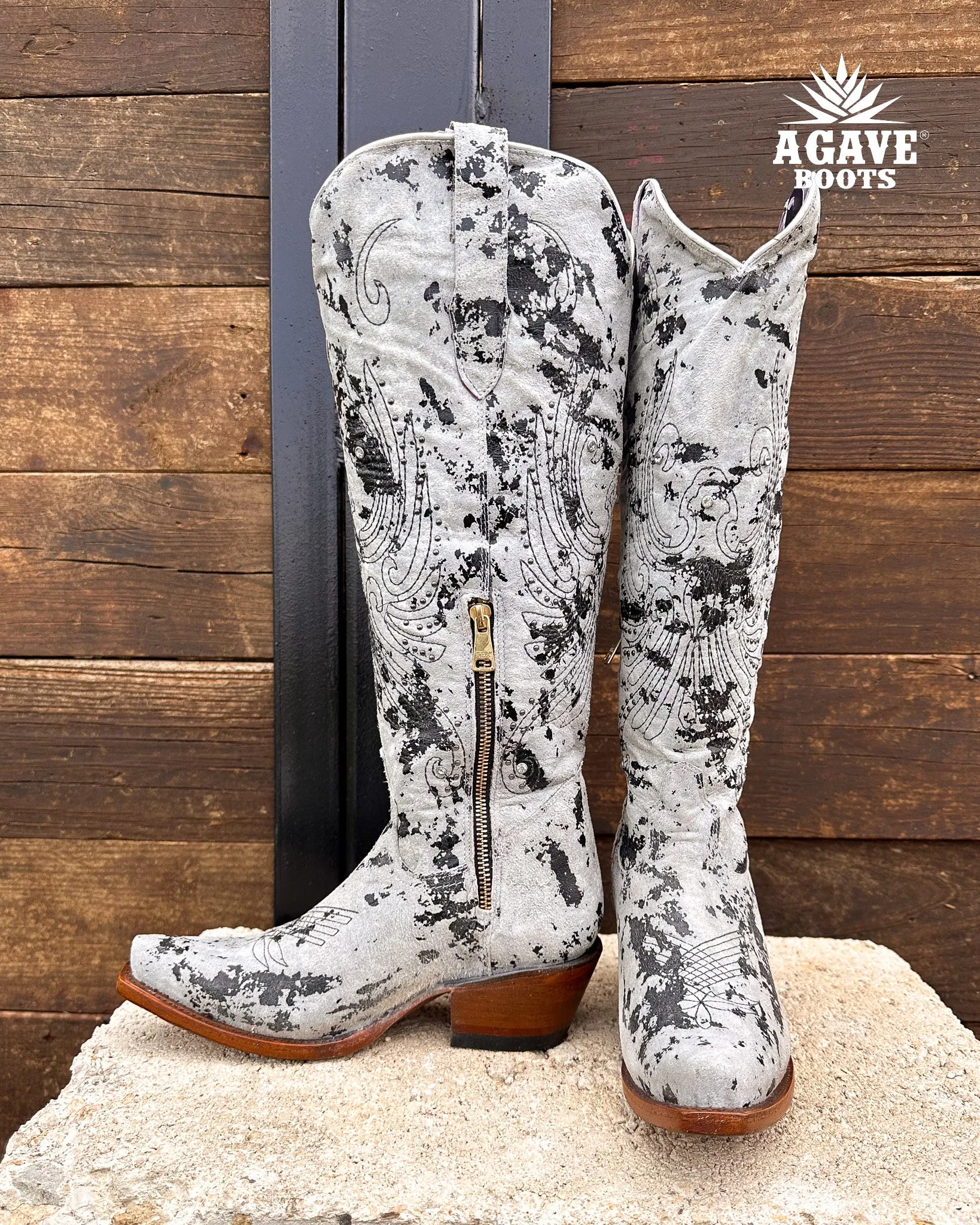 "CAMO" COWHIDE  | WOMEN TALL COWBOY BOOTS