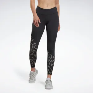 Reebok Apparel Women Running Printed Leggings Black