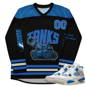 Retro 4 Military Blue Hockey-Style Jersey