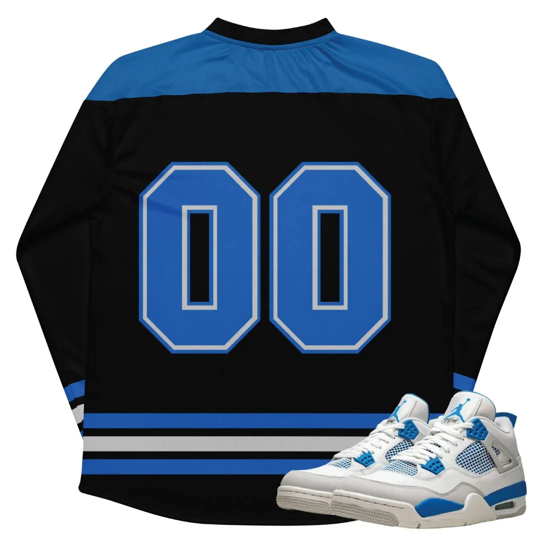 Retro 4 Military Blue Hockey-Style Jersey