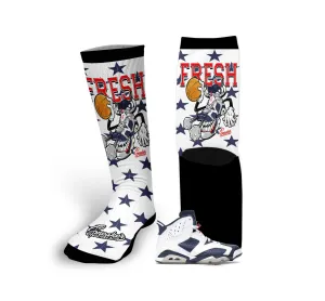 Retro 6 Olympic Fly Kicks Socks