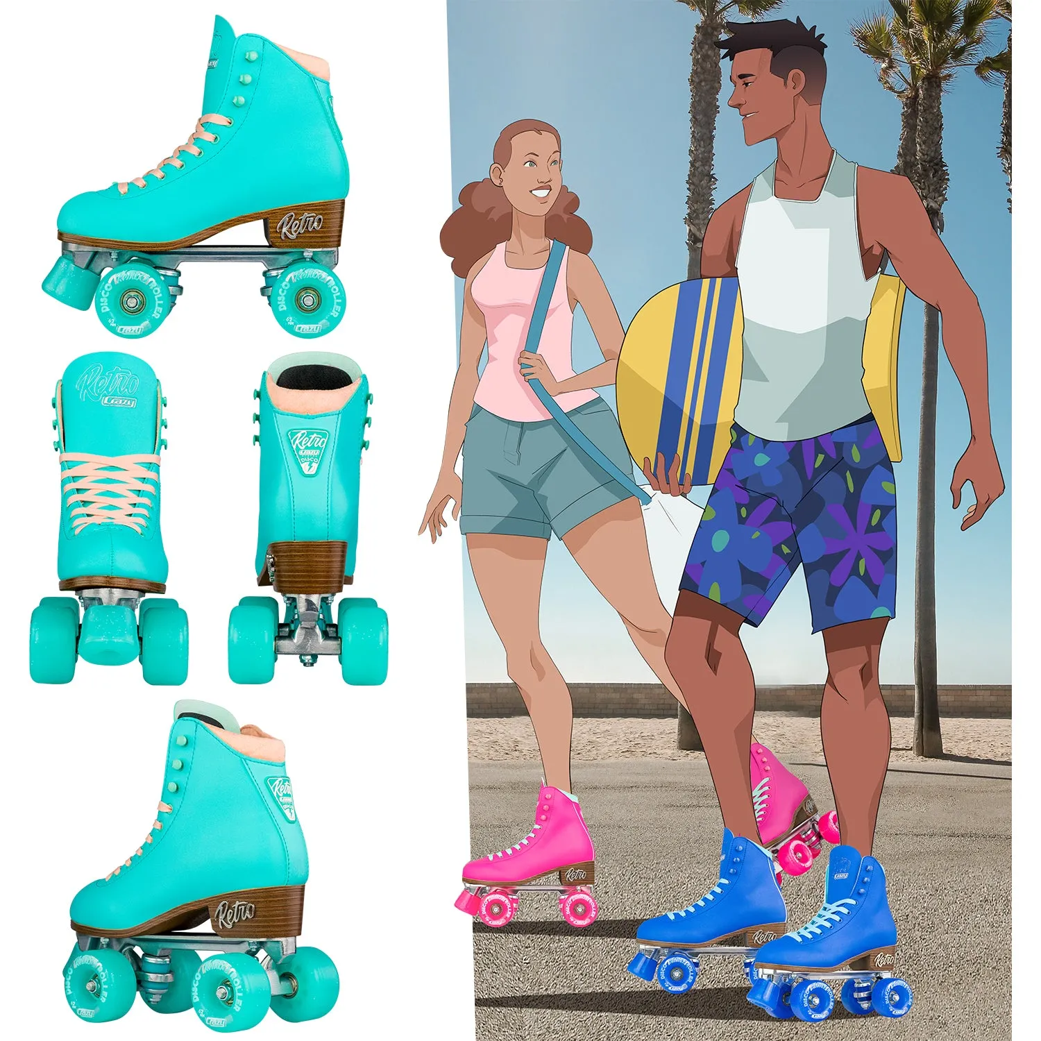 RETRO Teal - Roller Skates