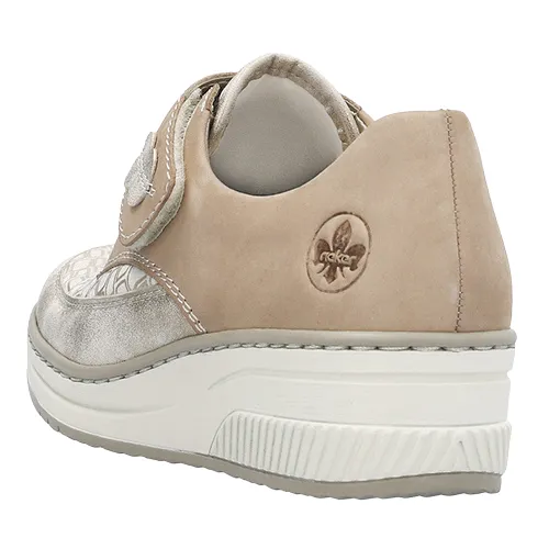 Rieker Wedge Shoes - 487C0-60 - Beige