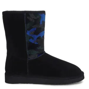 Saint Flora Navy Camo Fabric Snug Boots