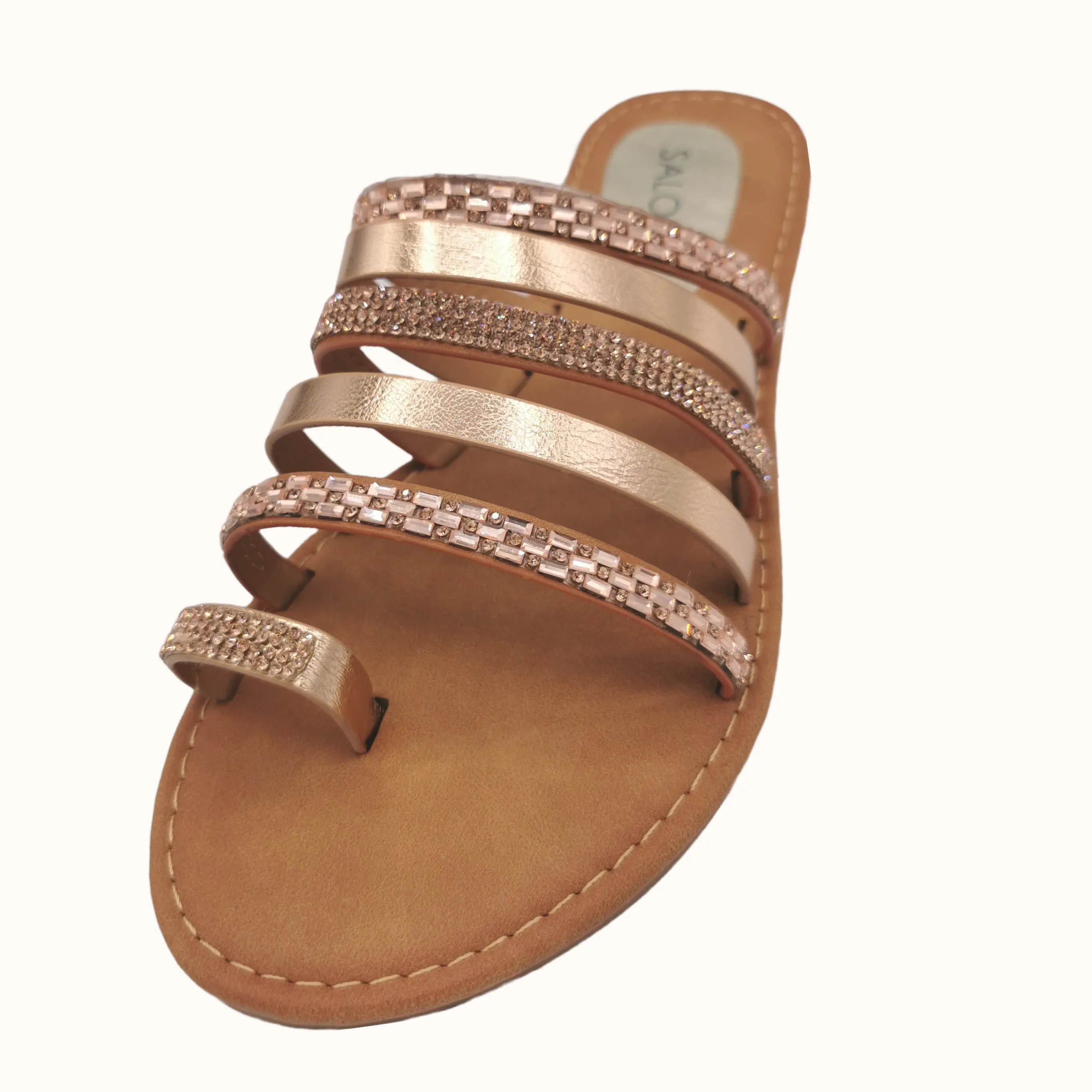 Saloos Toe-Loop Strappy Sliders