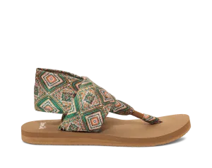 Sanuk Women’s Sling Tile Sandal Green/Gold