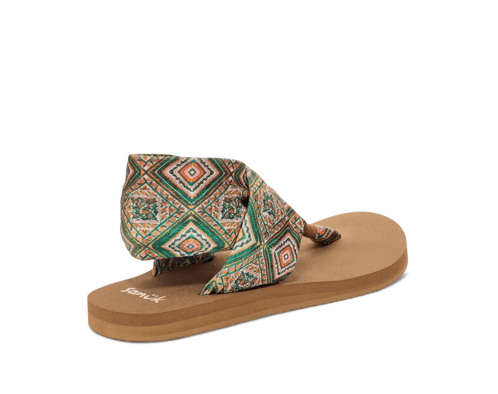 Sanuk Women’s Sling Tile Sandal Green/Gold