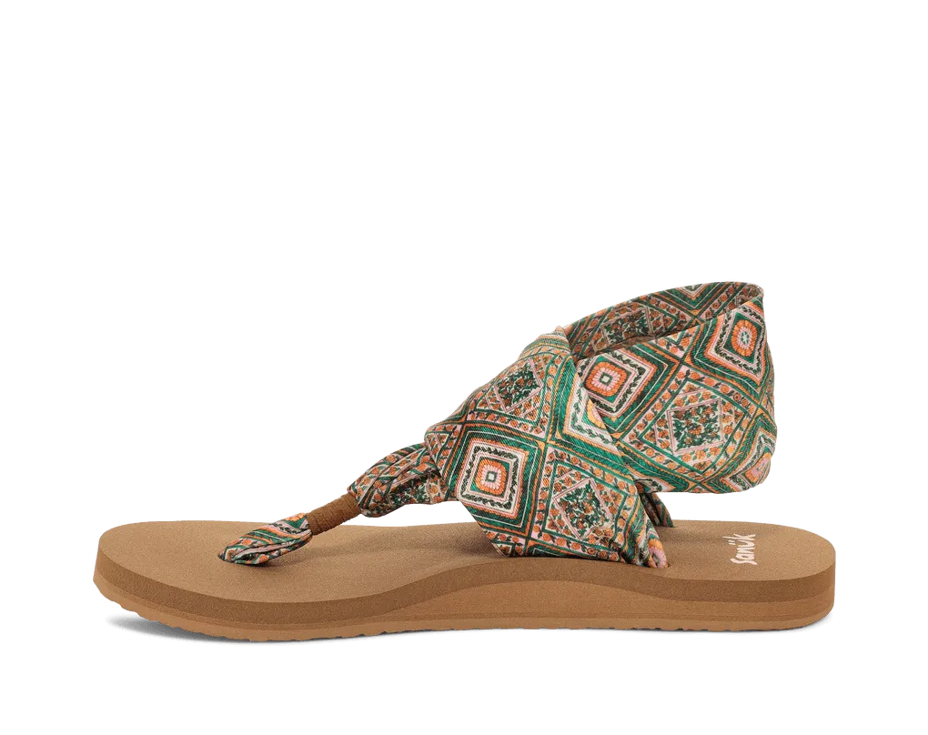 Sanuk Women’s Sling Tile Sandal Green/Gold