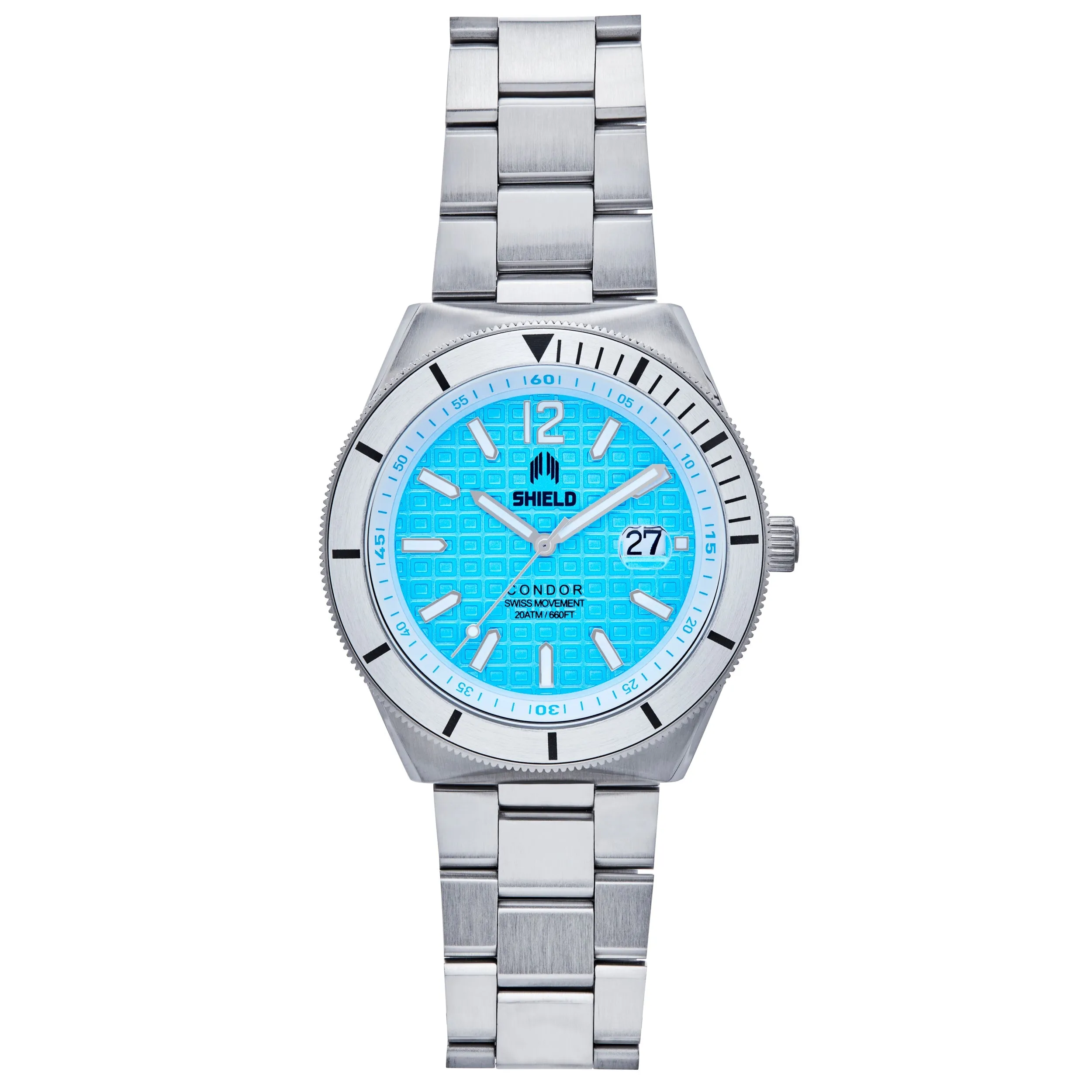 Shield Condor Bracelet Watch w/Date