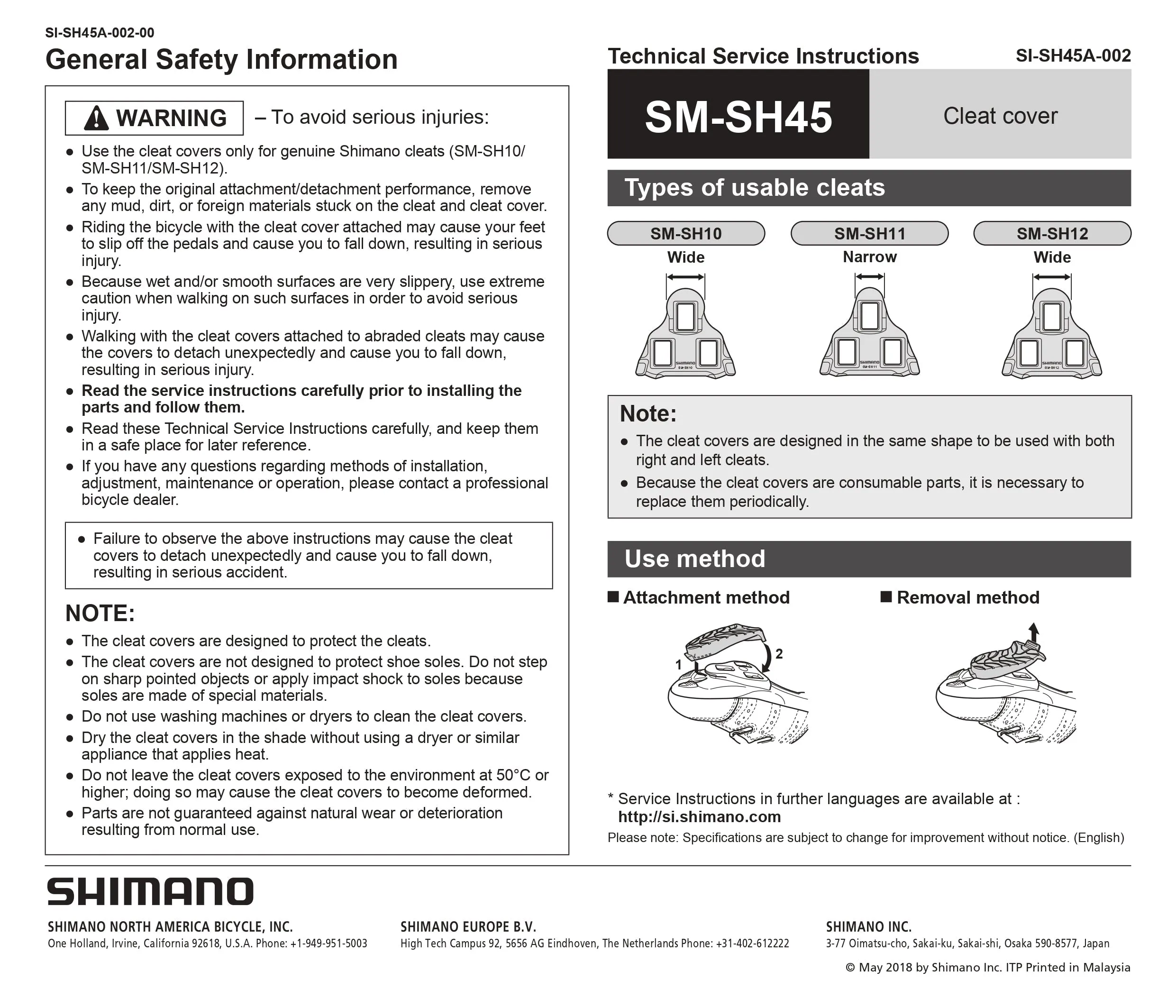 SHIMANO SM-SH45 SPD-SL Cleat Black Covers Pair