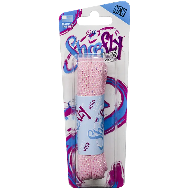 ShoeFlys ® Fashion Laces | Light Pink Sparkle