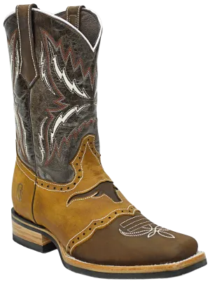 Silverton® Longhorn All Leather Square-Toe Boots (Brown)