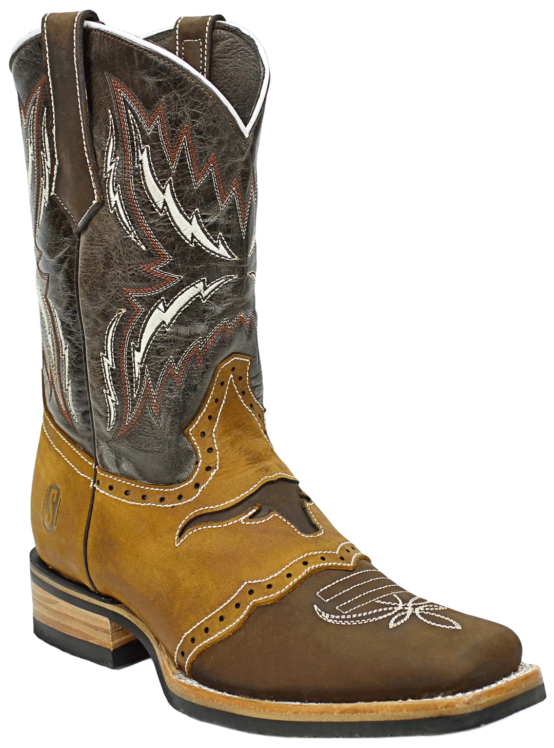 Silverton® Longhorn All Leather Square-Toe Boots (Brown)