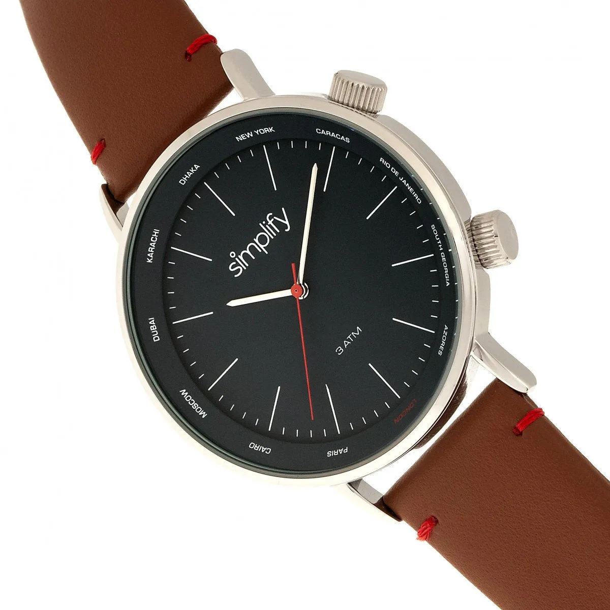 Simplify The 3300 Leather-Band Watch